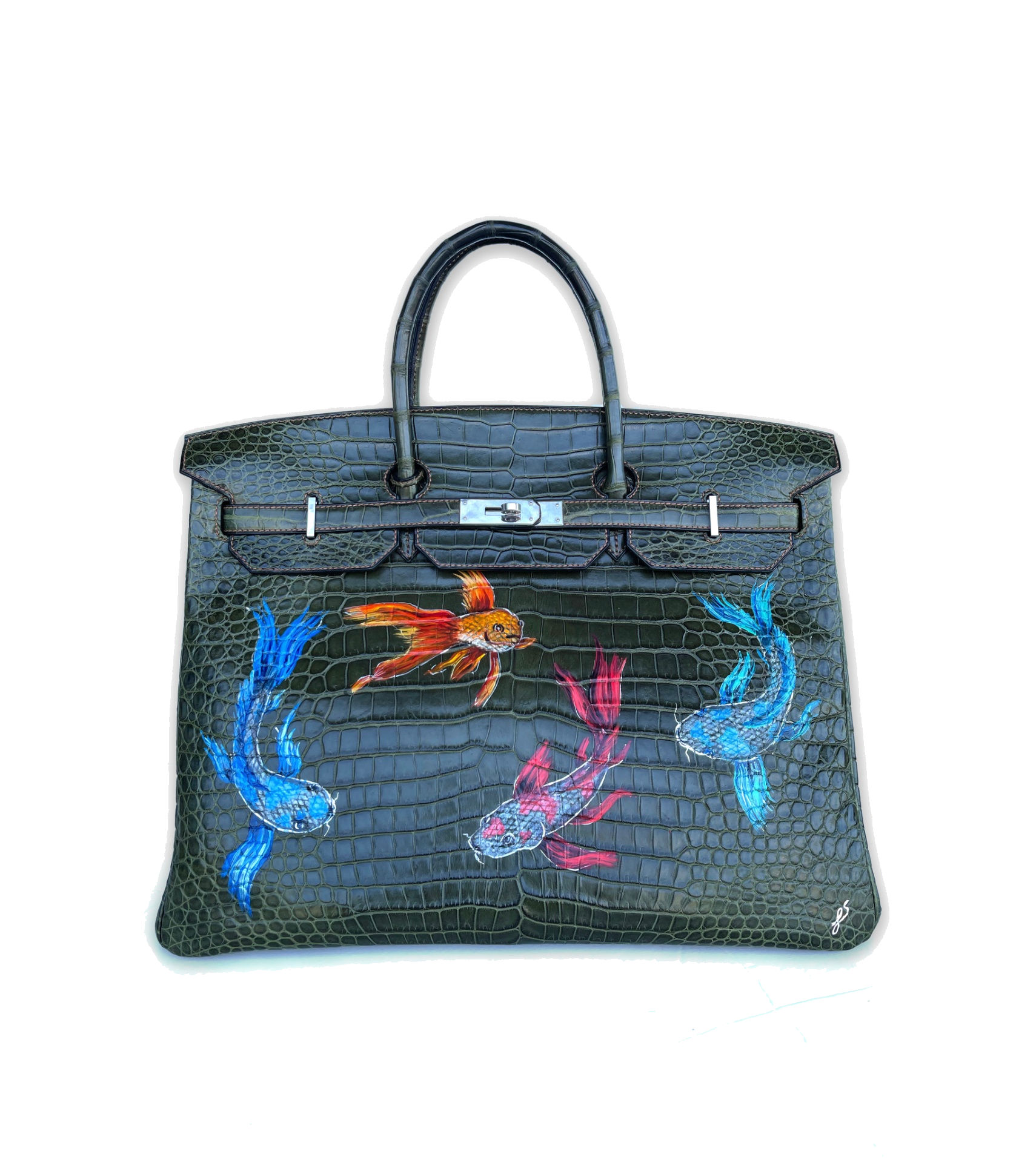 HERMÈS Birkin 40 — Koi Pond, hand-painted by Janan Studio
